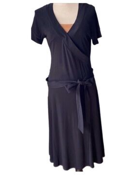 Versailles’s vintage black short sleeves summer work mini dess